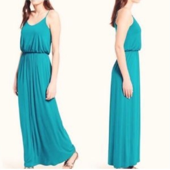 LOFT Turquoise Sleeveless Maxi Dress - Picture 14 of 14